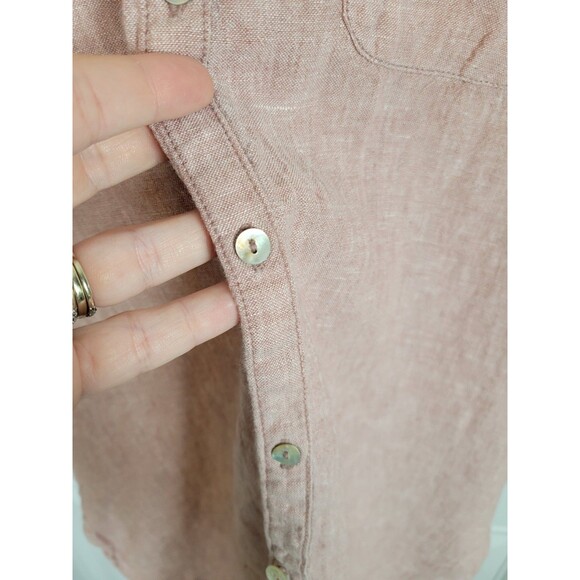 Sigrid Olsen Linen Button-Up Long Sleeve Top Size L - Picture 4 of 7